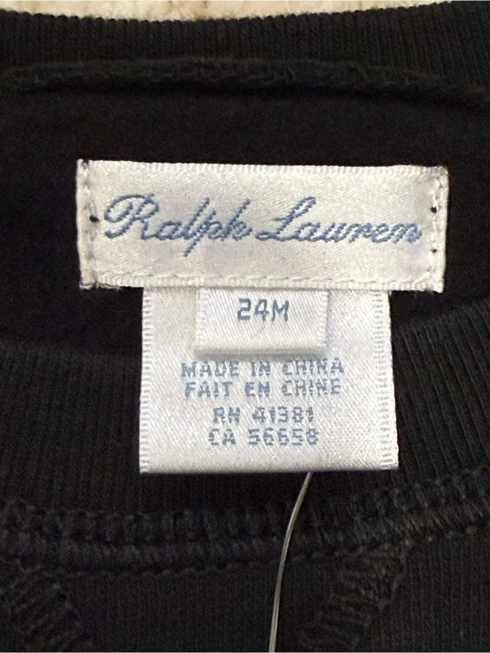 NWT Ralph Lauren Baby Toddler Black Crewneck Sweatshirt Red Pony 24M 2T